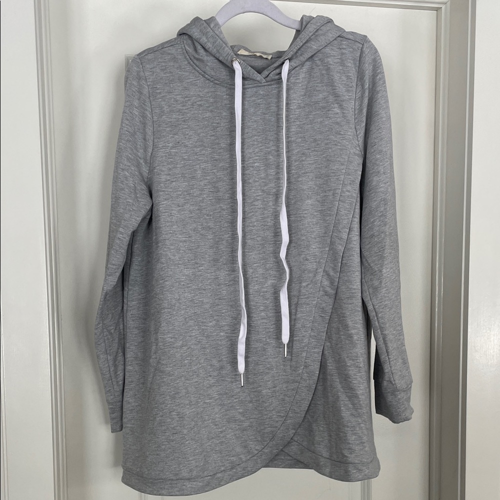 Hello MIZ Grey Hooded Sweatshirt